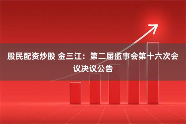 股民配资炒股 金三江：第二届监事会第十六次会议决议公告